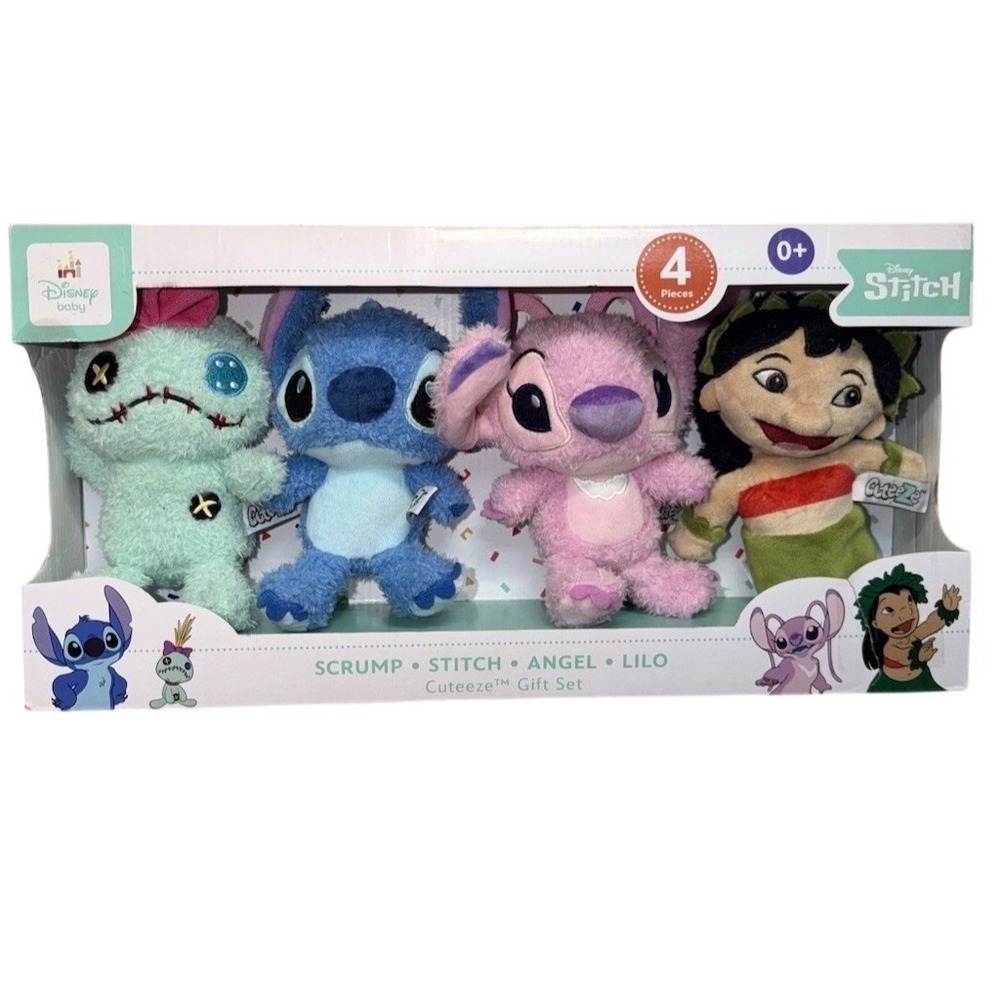 Disney Baby Cuteeze Lilo Stitch 4pc Plush Gift Set Stitch Angel Lilo Scrump NIB‎ - Picture 2 of 8